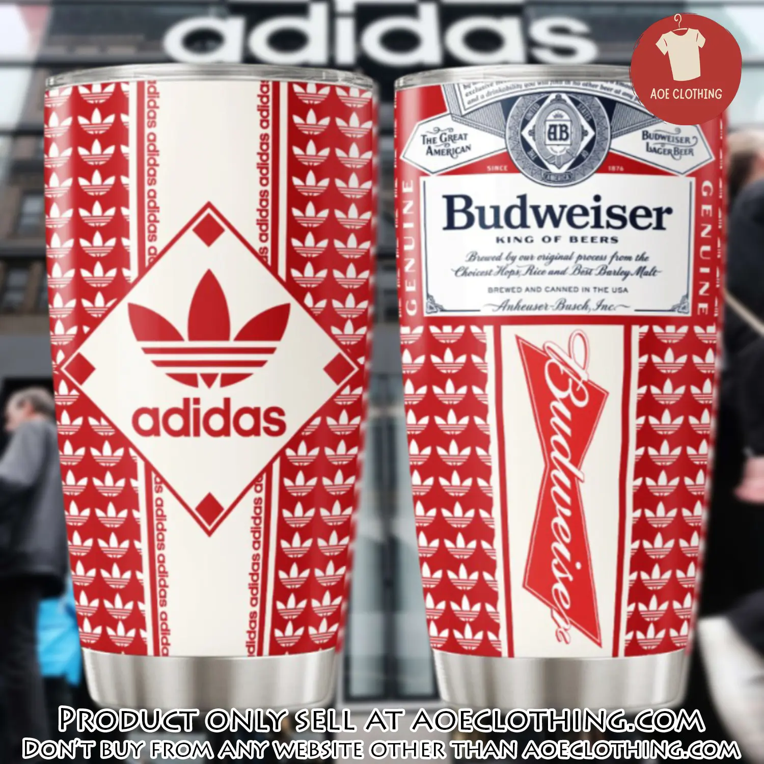 Adidas budweiser stainless steel tumbler 20oz30oz aoe1940545